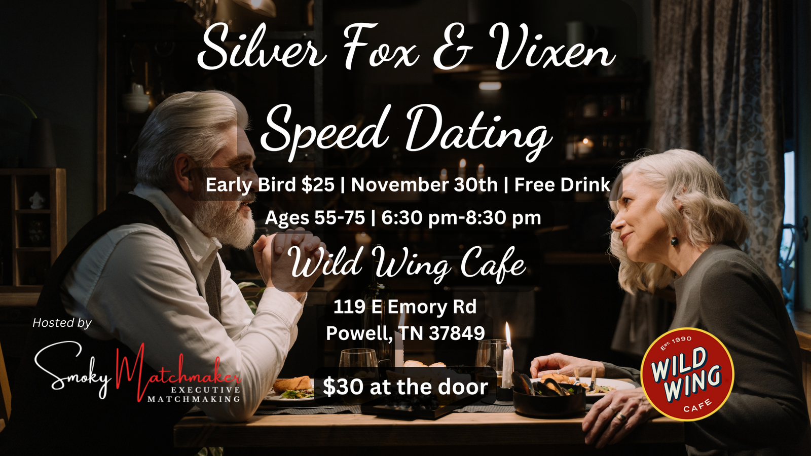 Silver Fox Speed Dating November (1) | Smoky Matchmaker Silver Fox And Vixen Speed Dating Party in November!